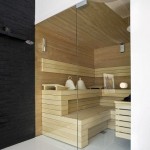 sauna z drzwiami ze szkła